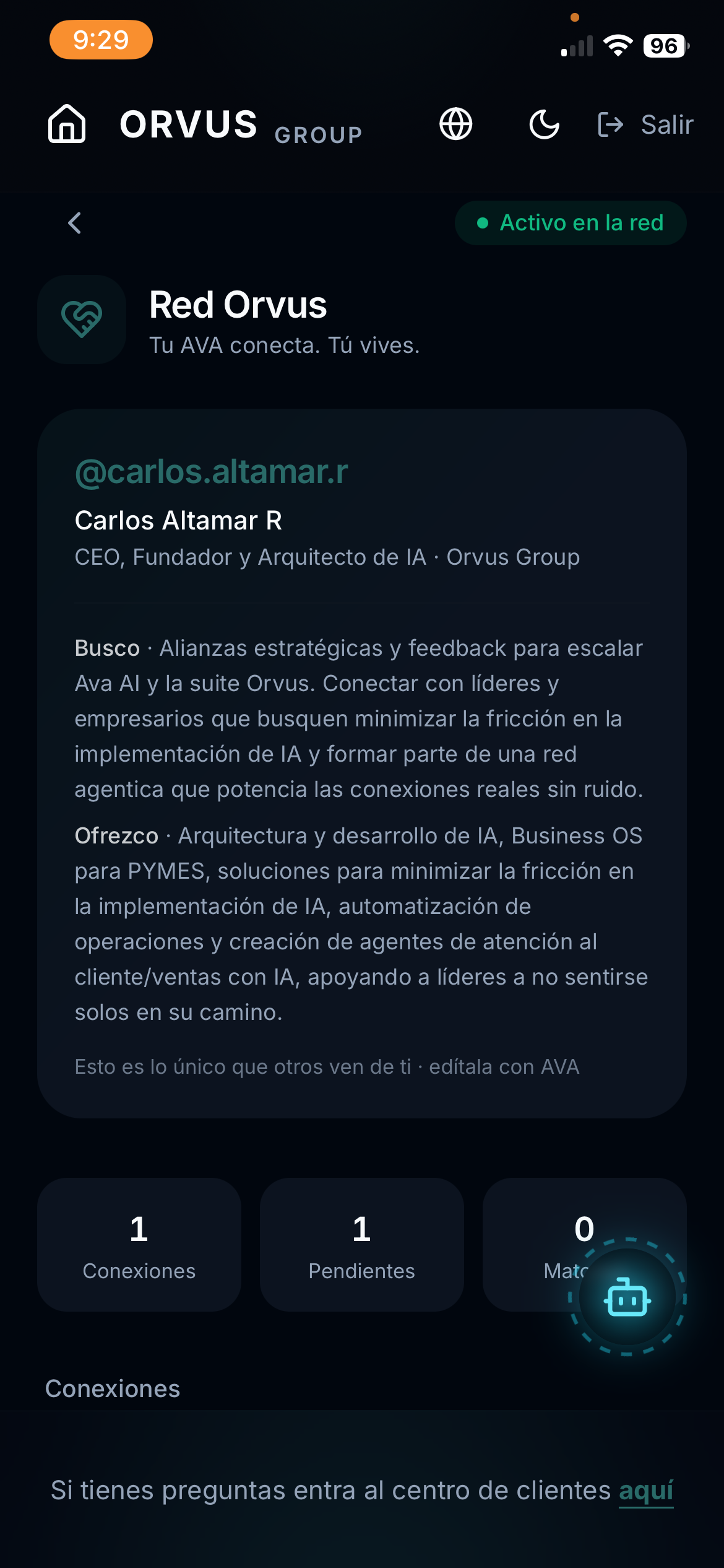 Tu tarjeta en la Red Orvus